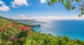 Saint Thomas, US Virgin Islands. Brewers bay and Perseverance Bay. On the background airport strip in the ocean. Royalty Free Stock Photo