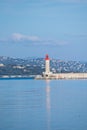 Saint Tropez lighthouse blue sea and sky with clouds