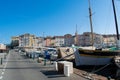 Saint Trope harbor with houses and ships Royalty Free Stock Photo
