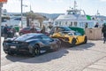 Saint Trope harbor with luxury cars