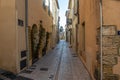 Saint Trope narrow street with plants