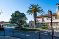 Saint Trope street with palm tree Royalty Free Stock Photo