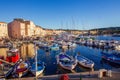 Fantastic View On Boats In Harbor In Saint-Tropez , Sunset And Reflections In  Water , French Riviera