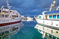 Saint Tropez, French riviera. Yachting harbor of Saint Tropez at Cote d Azur colorful view Royalty Free Stock Photo