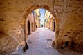 Saint Tropez historic town gate and colorful street view