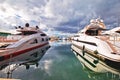 Saint Tropez. Luxury yachting harbor of Saint Tropez at Cote d Azur view Royalty Free Stock Photo