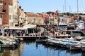 Saint Tropez old harbor Street scene in summer