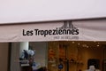 Les tropeziennes store sign text and brand logo on windows shop of women summer