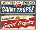 Saint Tropez retro signs set