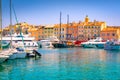 Saint Tropez, South of France. Luxury yachts in marina. Royalty Free Stock Photo