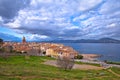 Saint Tropez village church tower and old rooftops view