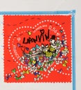 Saint Valentine's day stamp France 2010 Lanvin Royalty Free Stock Photo