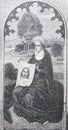 Saint Veronique by Jean Mamlinc engraved in a vintage book History of Painters, author Jules Benouard, 1864, Paris Royalty Free Stock Photo