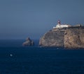 Saint Vincent Cape Lighthouse in Sagres Algarve. Royalty Free Stock Photo