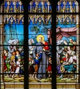 Saint Vincent de Paul - Stained Glass in Paris Royalty Free Stock Photo