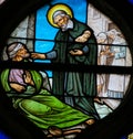 Saint Vincent de Paul on a Stained Glass in Paris