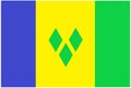 The Saint Vincent and the Grenadines Flag Canadian pale triband blue gold green