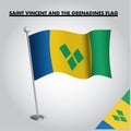 SAINT VINCENT AND THE GRENADINES flag National flag of SAINT VINCENT AND THE GRENADINES on a pole