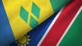 Saint Vincent and the Grenadines and Namibia two flags