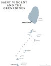 Saint Vincent and the Grenadines political map