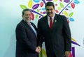 Saint-Vincent and the Grenadines Prime Minister Ralph Gonsalves greets Venezuelan President Nicolas Maduro