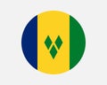 Saint Vincent and the Grenadines Round Country Flag