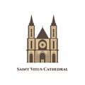 Saint Vitus Cathedral in Czech Republic. Prague travel and Voyage around Europe collection. A beautiful example of Gothic