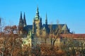 Landmark attraction in Prague. Catholic Saint Vitus Cathedral - Czech Republic Royalty Free Stock Photo