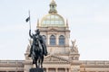 Saint Wenceslas Statue, also called Pomnik Svateho Vaclava, located on Weceslas Sqaure Vaclavske Namesti Royalty Free Stock Photo