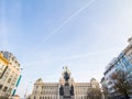 Saint Wenceslas Statue, also called Pomnik Svateho Vaclava, located on Weceslas Sqaure Vaclavske Namesti Royalty Free Stock Photo