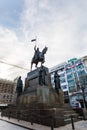 Saint Wenceslaus statue on Vaclavske Namesti in Prague, Czech Re Royalty Free Stock Photo