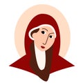 Saint woman flat illustration on white