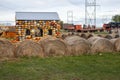 Saint-Zotique, Quebec, Canada, October 24th, 2021 : a house made of pumpkins in