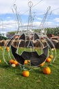 Saint-Zotique, Quebec, Canada, October 24th, 2021: a pumpkin wire decoration