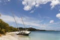 Sainte-Anne, Martinique - Abandoned beached sailboat in Pointe Marin beach