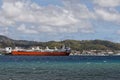 Sainte-Anne, Martinique - Cargo boat transporting yachts to Le Marin