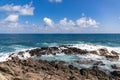 Sainte-Anne, Martinique - Waves in the blue eye hole oeil bleu in FerrÃÂ© Cape