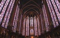 The Sainte-Chapelle stain-glass windows, Paris, France Royalty Free Stock Photo