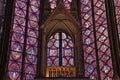 The Sainte-Chapelle stain-glass windows, Paris, France Royalty Free Stock Photo