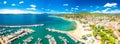 Sainte Maxime beach and coastline aerial panoramic view Royalty Free Stock Photo