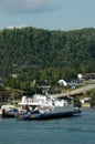 Ferry docking at Sainte-Rose-du-Nord, Quebec Royalty Free Stock Photo