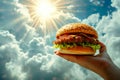 Saintly Burger Illuminated in Paradise\'s Glow.