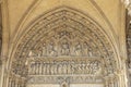 Saints are carved in the sandstone of the cathedral of Metz