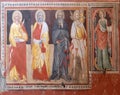 Saints, fresco painting in San Petronio Basilica in Bologna