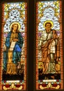 Saints John Stained Glass San Fernando Cathedral San Antonio Texas Royalty Free Stock Photo