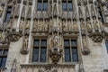 Saints and Knights of Christianity sculpted on the wall of the palace at Brussels, Belgium, Europe