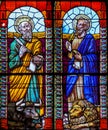 Saints Luke and Mark the Evangelists - Stained Glass Royalty Free Stock Photo