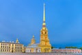 Saints Peter and Paul Cathedral Orthodox church with golden spire in Peter and Paul Fortress Royalty Free Stock Photo