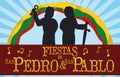 Saints Peter and Paul Silhouettes for Traditional Colombian Feast Days, Vector Illustration