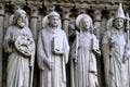 Saints on the Portal of the Virgin, Notre-Dame Royalty Free Stock Photo